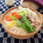 鍋うどんでぽっかぽか!「ごま豆乳鍋うどん」