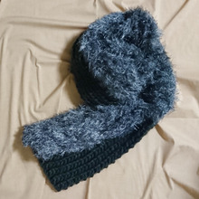 100均毛糸とファーのマフラー