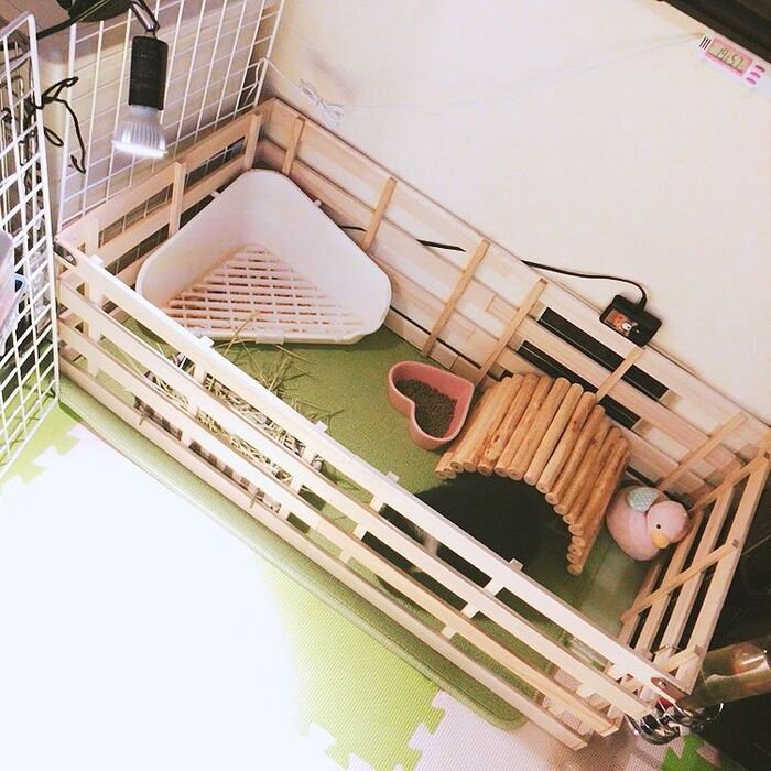材料はすべてダイソー!すのこを使ってモルモットのサークル・ケージを手作り