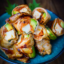 ダイエットおつまみ!「豚バラの厚揚げアボカドキムチロール」