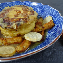 うす揚げバームクーヘン、甘酒みぞれあん