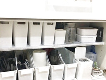 【100均収納】セリア&ダイソーで食器棚下をスッキリ収納♡