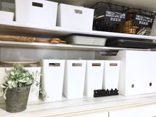 【セリア&ダイソー&ニトリ】食器棚上をスッキリ収納♡