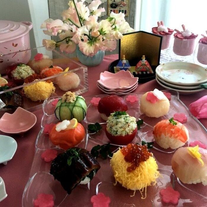 ひな祭りに~コロンとかわいい!華やかてまり寿司