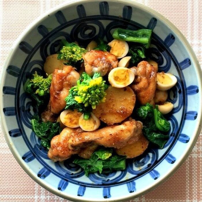 またまた白いご飯が止まらない~春の食材満載!新じゃがと鶏手羽元のこっくり煮