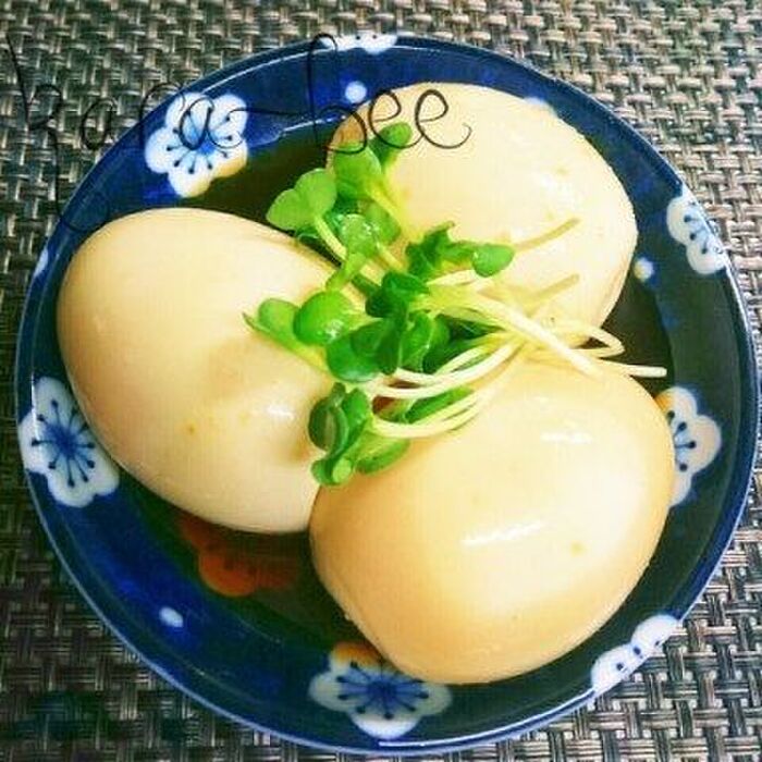 簡単おつまみ*めんつゆ柚子こしょう味玉