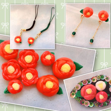 ダイソー樹脂粘土で作る☆上品で可愛い椿モチーフ