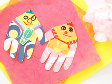 【行事】子供の手形アートで可愛い手作り雛飾り*