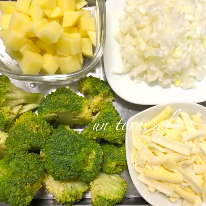 ①火を通りやすく小さめに切って!