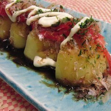 3分☆油も火も不使用♪ レンチンじゃがいものたこ焼き風