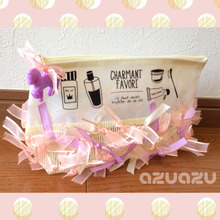 100均メッシュポーチに結ぶだけ☆簡単ゆめかわポーチ