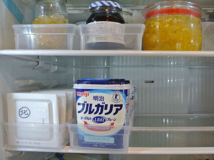 奥行を活用できているので冷蔵庫に空間ができる