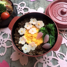 家族が喜ぶそぼろ弁当にちょこっと手を加え春バージョン!