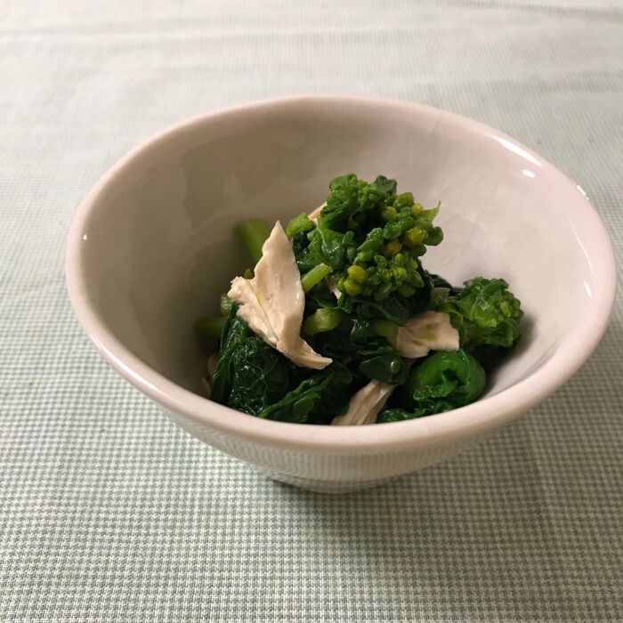 春に食べたい*菜の花と ささみの和えもの