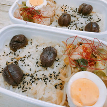 炊いて詰めただけ弁当(栗ごはん&生姜焼き)