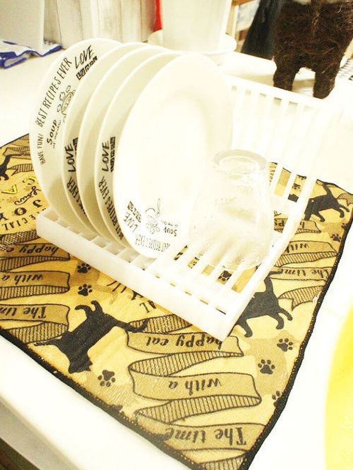 食器の収納にも水切りにも使え便利★ダイソー お皿立て&水切りトレイ