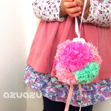 100均フラワーペーパーで超簡単!くす玉みたいなフラワーボール