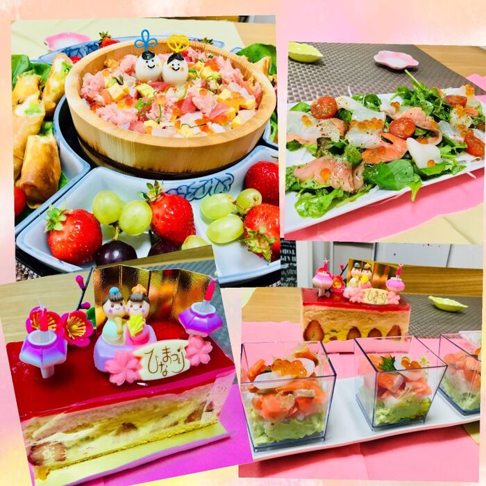 三色カラーで魅せる!我が家のひな祭りテーブルコーデ