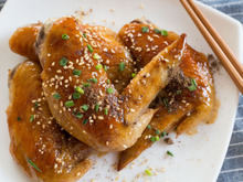 『照りツヤ。手羽先の甘辛焼き』おつまみにも。