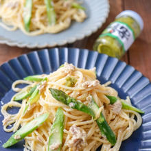 ツナとアスパラの”ゆずこしょう入り豆乳パスタ”