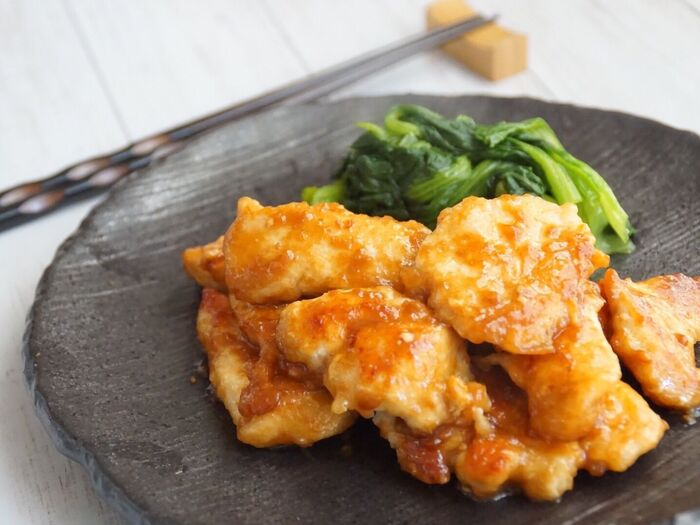 鶏胸肉の味噌照り焼き