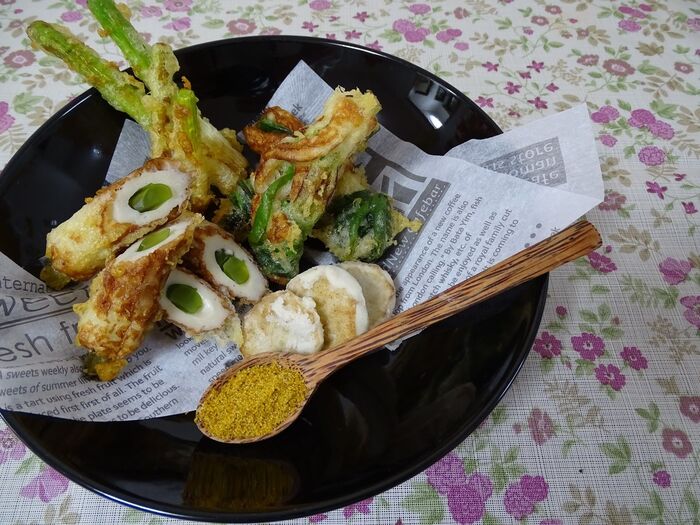 青ネギと竹輪の“ねじねじ”フリット