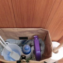 お掃除道具収納はお洒落で…手軽な…まだまだ流行中?!の100均!クラフトバッグに!