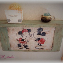 ファブリックパネルに廃材で作るアンティークフレーム!!