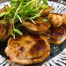 【時短】鍋用鶏団子で簡単蓮根挟み焼き♡