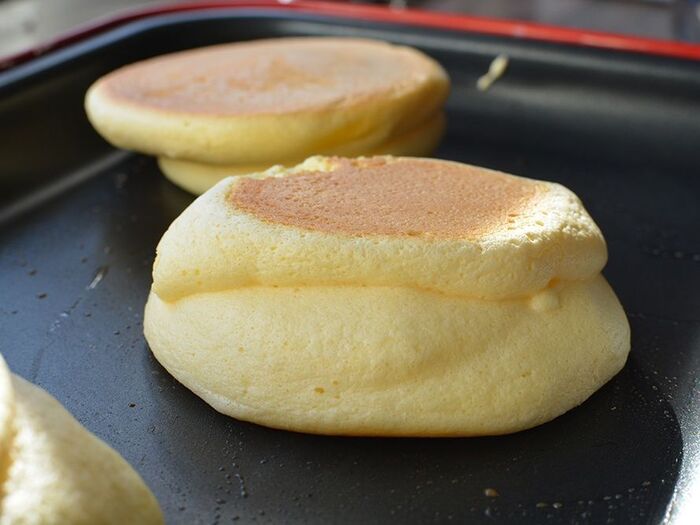 ふわふわ❤幸せのパンケーキ風【*基本 *実験 *お店メニュー *時間のある日のおやつ】20分~30分