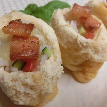 パイン缶ひとつで味付け☆ パイン缶でオープンいなり寿司