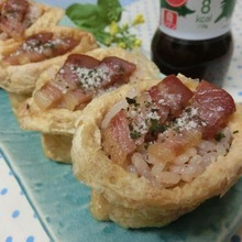 青じそドレッシング1本で味付け♪ 洋風オープンいなり寿司