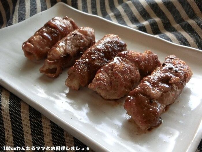 簡単★キャベツの肉巻きピリ辛ポン酢炒め