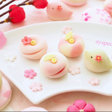 【樹脂粘土で作るフェイク和菓子】ふんわりかわいい椿のねりきり3種