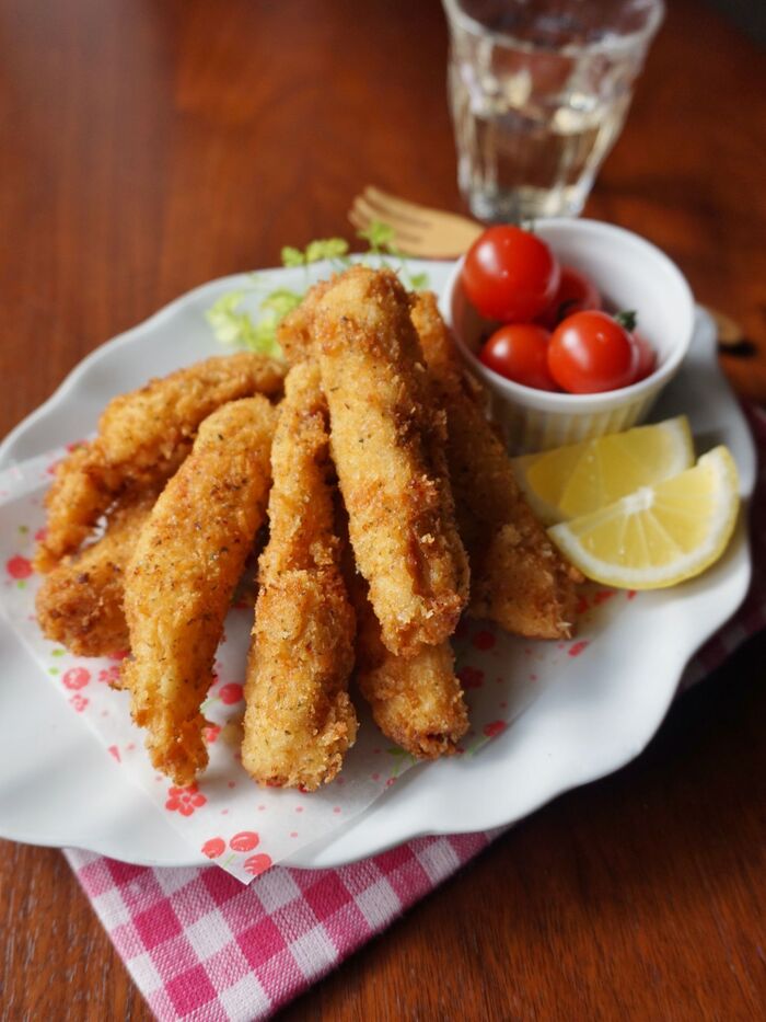 冷めても美味しいからお弁当に◎!鶏むね肉の甘酢醤油スティックフライ