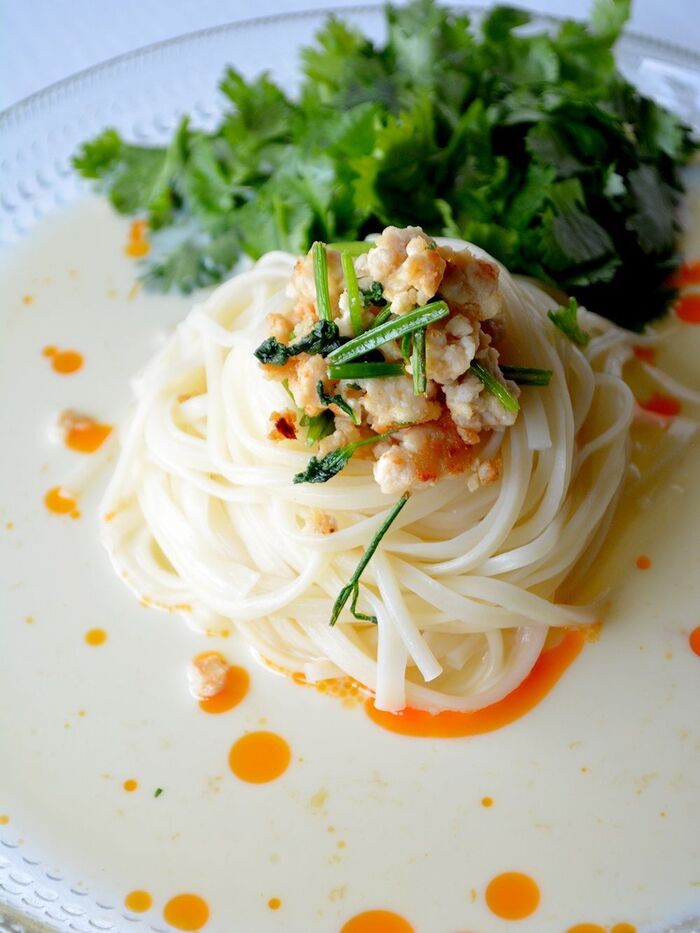 爽やか♥ちゅるるん♥白い坦坦うどん【#簡単 #お昼 #和風 #エスニック】10分~20分