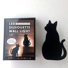 やわらか~い光にねこちゃんのシルエットが癒される!LEDシルエットウォールライト