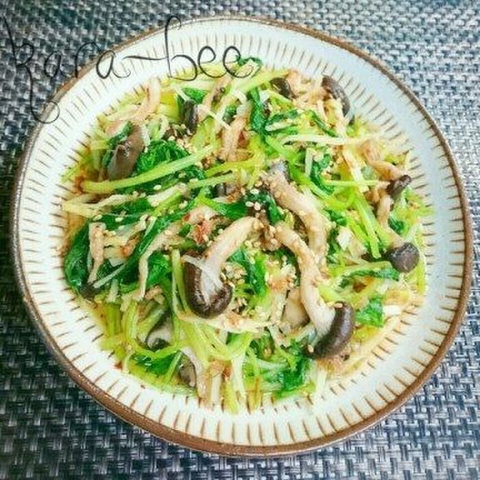 春の味覚*たけのこの姫皮と三つ葉とひらたけのおかか煮浸し