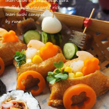 市販品のおいなりさんで♪簡単♪手軽♪に可愛い♡カナッペ♡