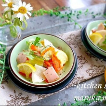 女子ウケ間違いなし!野菜とハムのレモンピクルス★漬けずに和えるだけ♪