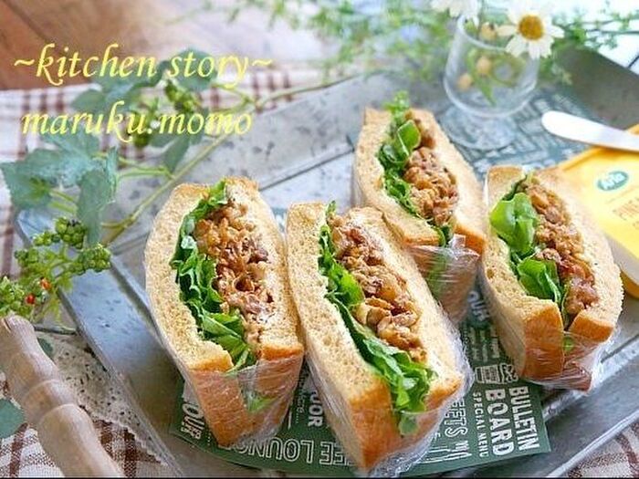 フライパンでサっと作る♪照り焼きポークのパインチーズサンド
