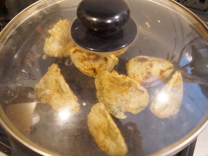側面を焼く