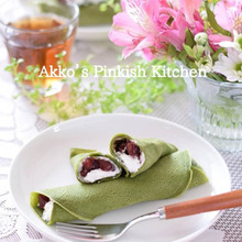 もっちりウマウマ!和風♡抹茶クレープ(小豆&クリーム) 卵・牛乳不使用