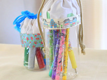 巾着袋とペットボトルでペンケース作り♪