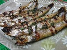 オリーブオイル仕上げ♪ ししゃものガーリックハーブ焼き