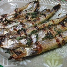 オリーブオイル仕上げ♪ ししゃものガーリックハーブ焼き