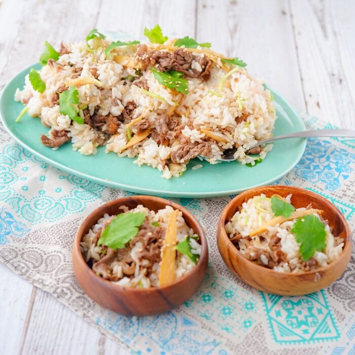 おもてなしにも使える！簡単美味しい「牛肉と竹の子のちらし寿司」