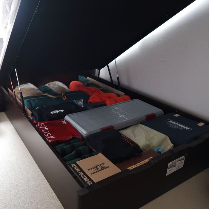 キャンプ道具は1ヶ所に