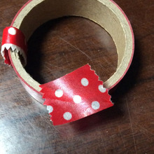 ?クッキングシートのギザギザの部分とマスキングテープで簡易マステカッター?