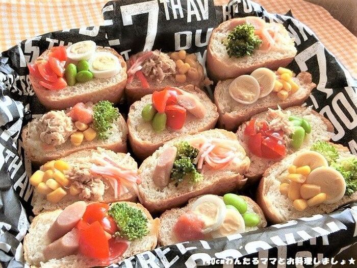 行楽弁当やパーティに~簡単★ポテトサラダのスタッフドバゲット♪